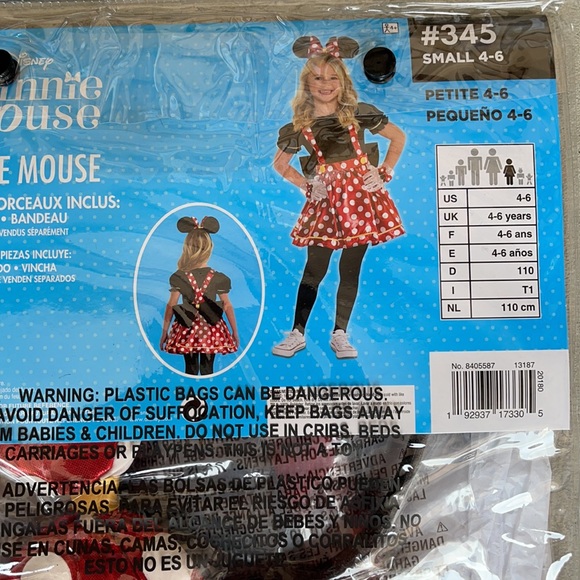 Minnie Mouse Black/Red Children’s Costume! New - Picture 6 of 8